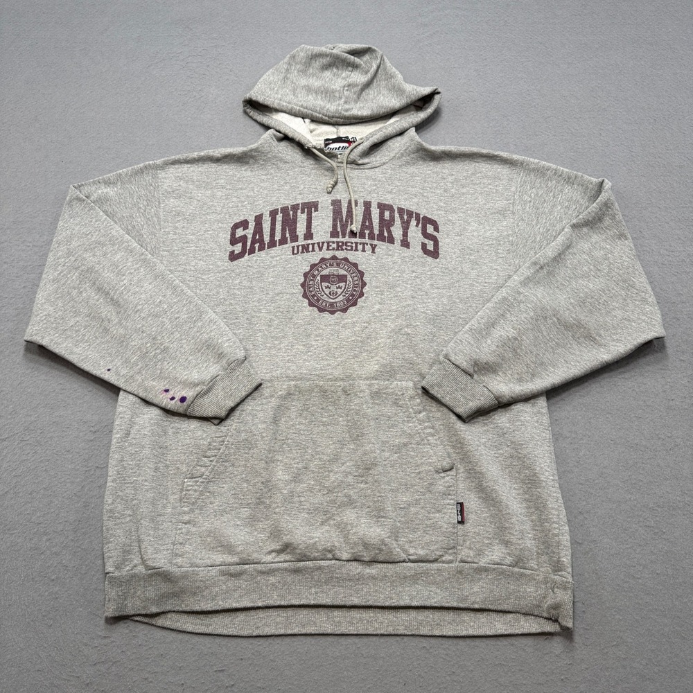 Saint Mary's University Hoodie Mens XL Gray Hotline Fleece Lined Pullover Canada
